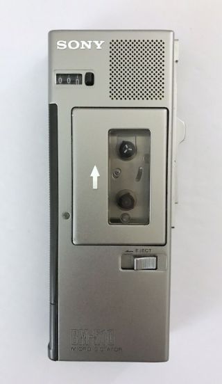 Vintage Sony Bm 510 Micro Dictator Handheld Transcriber Silver