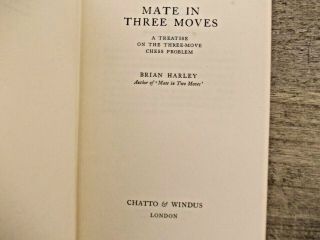 Mate In Three Moves By Brian Harley First Edition 1943 Hardback Bk16