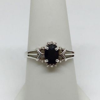 Vintage Sterling Silver Avon Rj Black Onyx Ring Size 8.  0