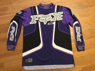 Vintage Fox Racing Rs Motocross Jersey Purple Size Large