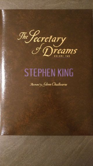 Stephen King Secretary Of Dreams Cemetery Dance Signed Limited 690/750 Volume 2