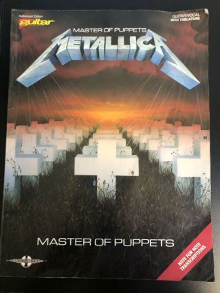 Vintage Metallica Master Of Puppets Guitar Tab Sheet Music Rock Songs Book