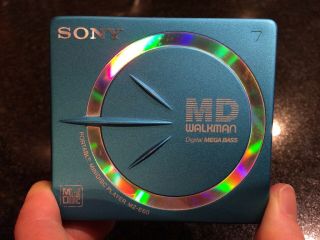 Vintage Sony Mz - E60 Portable Md Minidisc Walkman Player In Blue
