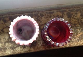 2 VINTAGE JOE ST.  CLAIR INDIAN CHEIF HEAD TOOTHPICK HOLDERS - RED & PINK - 2 4