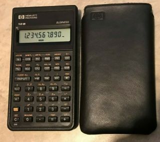 Vintage Hp 10b Business Calculator W/ Sleeve Hewlett Packard