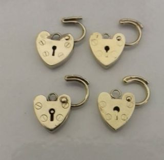 VINTAGE 9ct Gold Heart Padlock Fastener Clasp Findings Craft 0.  7g Not Scrap 2