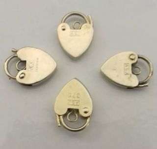 VINTAGE 9ct Gold Heart Padlock Fastener Clasp Findings Craft 0.  7g Not Scrap 8