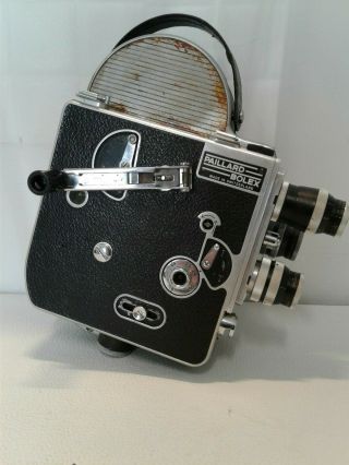 Bolex Paillard H8 Supreme 8mm Film Camera,  3 Lenses,  Carrying Case
