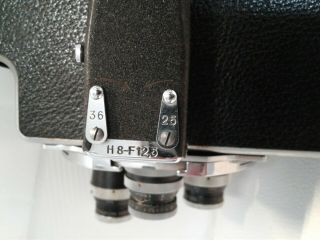 Bolex Paillard H8 Supreme 8mm Film Camera,  3 Lenses,  Carrying Case 7