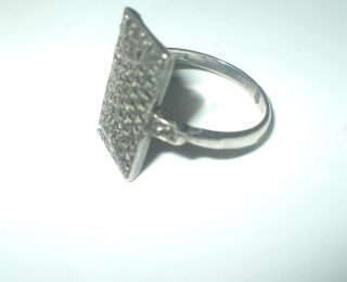 VINTAGE DECO STYLE SILVER MARCASITE RING UK SIZE ' R 1/2 ' 4