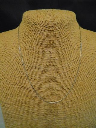 Vintage 10k White Gold 18 " Fine Box Chain Necklace Signed Xl 1.  2 Grams