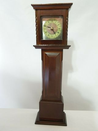 Vintage Bombay Mini Grandfather Clock 1991 All Wood 13 " Tall Japan Movement
