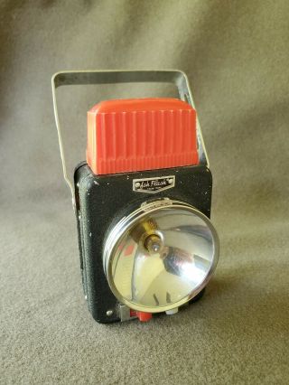 Vintage Ash Flash Flashlight • Auto Emergency Red Light Lantern 1960 
