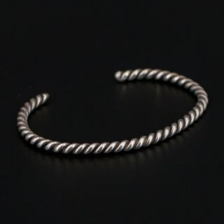 Vtg Sterling Silver - Navajo Twisted Rope Solid 6.  25 " Cuff Bracelet - 11.  5g