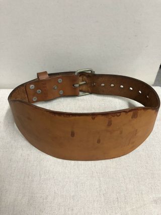 Vintage Weider Brown Leather Weight Lifting Belt Belt Size 29 - 33 Tf