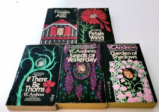 Vintage 1979 - 1987 Vc Andrews Flowers In The Attic Paperback Set Of 5 Originals