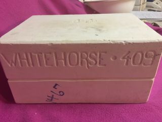 Vintage White Horse Ceramic Mold Pig in Overalls Bank 409 4