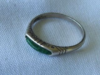 Vintage Sterling Silver 925 Green Turquoise Carolyn Pollack Stacking Ring Sz 9.  5