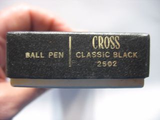 Vintage Boxed Cross CLASSIC BLACK Ballpoint Pen Gold Trim 2502 Red Flag logo 4