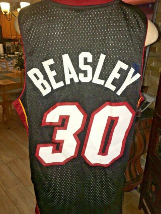 Michael Beasley Miami Heat Sewn Nba Jersey Adidas Men L Vtg 30 Med