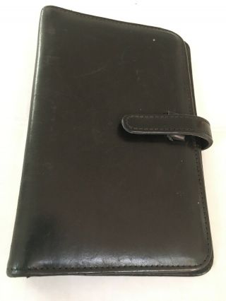 Vintage Coach Black Leather Small 6 X 4.  25 " 6 Ring Notebook Organizer