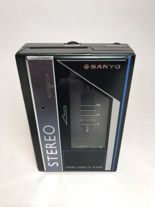Vintage Sanyo Mgp9 Stereo Cassette Player Walkman & No Batt Cover