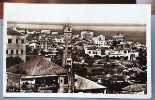 Lebanon Vintage Photo Postcard 1956 Beirut Mailed U.  S.  S Ticonderoga Interesting 3