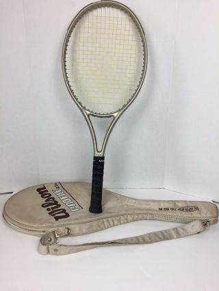 Vtg Wilson Profile 2.  7si Tennis Racquet 4 3/8 Grip 110 Sq.  In.  With Cover