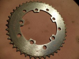 PRO NECK - 45t Chainring Silver,  110 & 130bcd,  Vintage Old School BMX Made USA 3