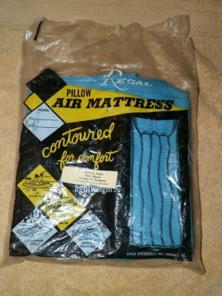 Vintage Inflatable Pillow Air Mattress - Pool Float By Regal - Pre 1963 24 " X 65 "