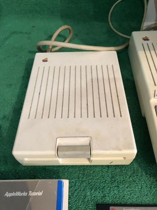 Apple IIc A2S4000,  External Disk Drive,  Monitor Stand,  Software, 3