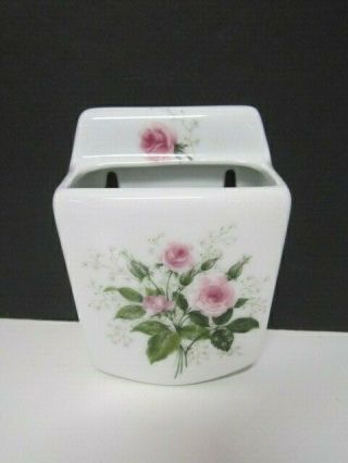 Vintage Porcelain Wall Mount Toothbrush Holder W/roses Limoges France