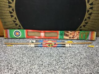 Vintage 1950s Sioux Chief Bow & Arrow Toy Play Set Rollin Wilson Mib