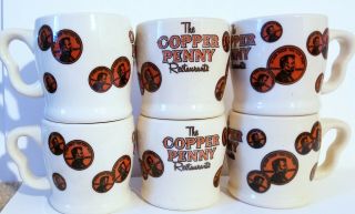 6 Vintage The Copper Penny Restaurant Coffee Mug Shenango China Restaurant Ware
