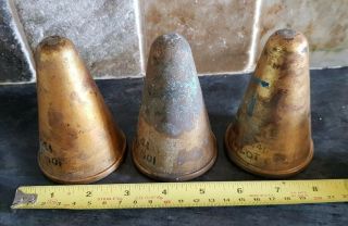 Vintage military brass shell nose cones 2