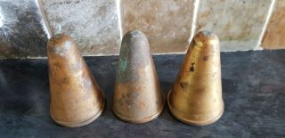 Vintage military brass shell nose cones 3