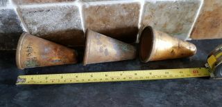 Vintage military brass shell nose cones 4