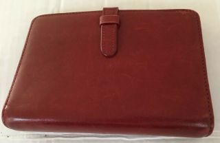 Vintage Coach Oxblood Cordovan Leather Small 6 X 4.  25 " 6 Ring Notebook Organizer
