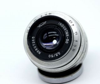 Vintage Rangefinder Silver Export Industar 50 3,  5 50mm Ussr Lens M39 Leica Ir03