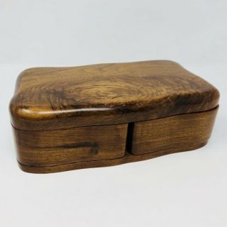 Vintage Mcm Mid Century Modern Wood Jewelry Box