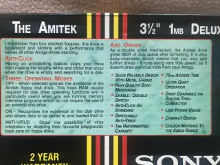 Commodore Amiga Amitek Sony External Slim Disk Drive NIB Best Drive made 4
