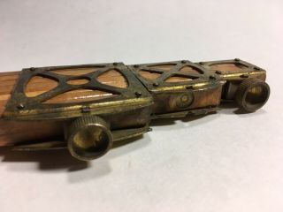 Antique Triple Slide,  Brass & Wood Folding Tripod for Camera,  Telescope or Lamp 5