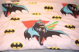 Vintage 1989 Dc Comics Batman Twin Bed Top Sheet Fabric Projects Art Crafts