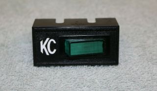 Vintage Kc Hilites Green Light Rocker Switch With Mount