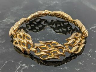 Vintage Gold - Tone Openwork Bracelet Signed Trifari Jewelry