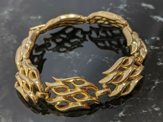 Vintage Gold - tone Openwork Bracelet Signed Trifari Jewelry 3