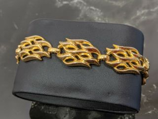 Vintage Gold - tone Openwork Bracelet Signed Trifari Jewelry 5