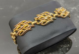 Vintage Gold - tone Openwork Bracelet Signed Trifari Jewelry 6