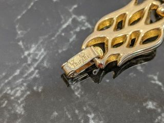 Vintage Gold - tone Openwork Bracelet Signed Trifari Jewelry 7