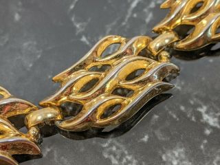 Vintage Gold - tone Openwork Bracelet Signed Trifari Jewelry 8